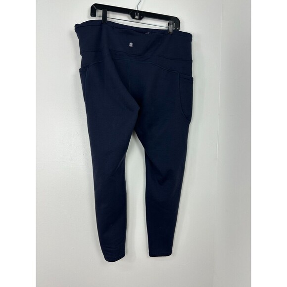 Athleta Altitude Stash High Rise Polartec Powerstretch Tights Navy Sz 2X 1079H4 - Picture 8 of 11